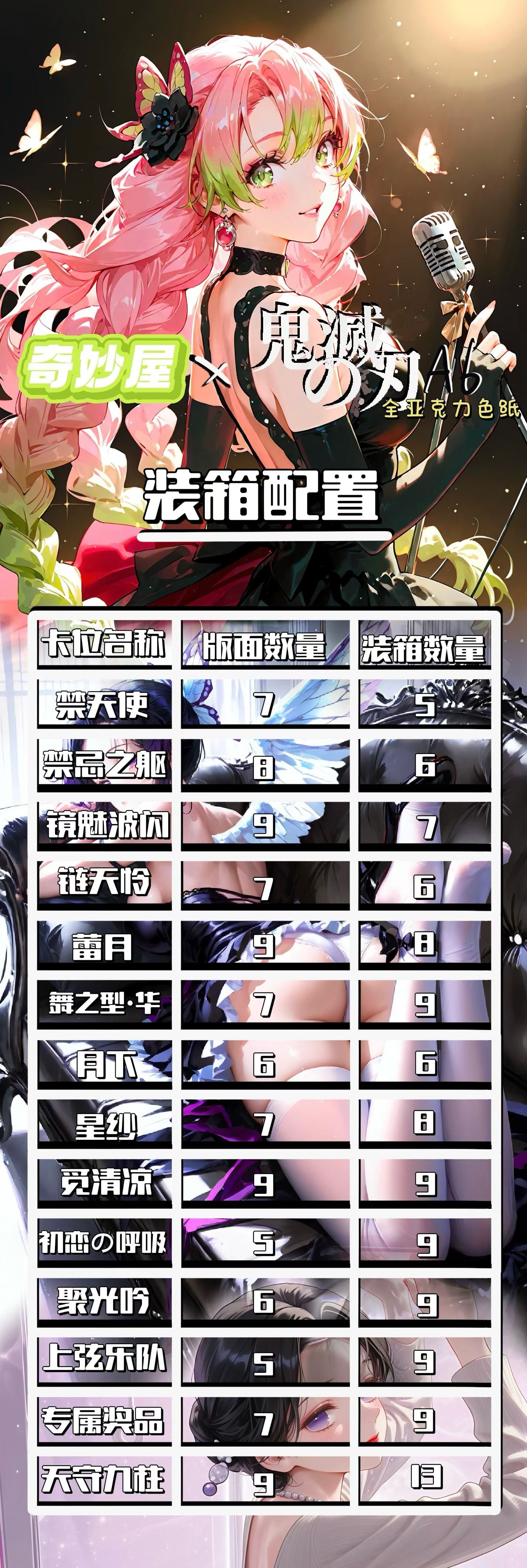 Qimiaowu Demon Slayer Acrylic Board Collection A6 Size