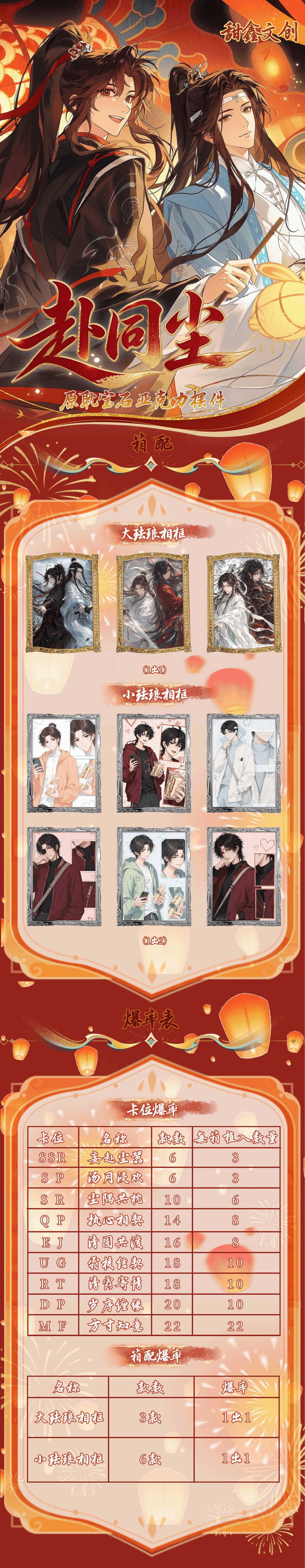 Tianxin MDZS TGCF Husbando Acrylic Block Collectible Card